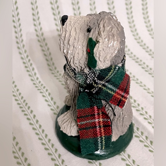 VTG Byers’ Choice Ltd. Shaggy Dog Figurine w/ Plaid Scarf- The Carolers Series - Picture 4 of 6